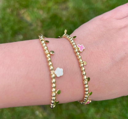LMTS Classic! Bead & Disc Dangles Butterflies Bracelet