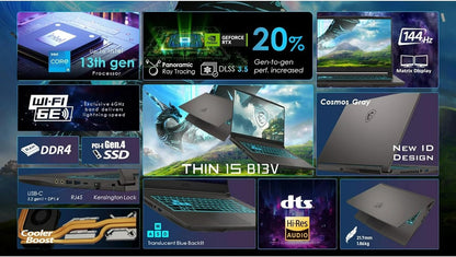 Msi 15.6" Thin A15 Gaming Laptop, 16GB DDR5, 512GB SSD, NVIDIA Geforce RTX 4050, Intel Core I5-13420H(Beat I7-11800H), Full HD Display, Backlit Keyboard, HDMI, Wi-Fi 6, Bluetooth, Windows 11, Black