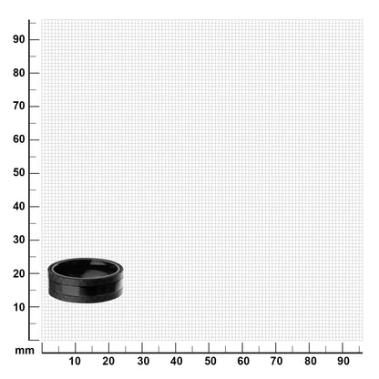 Mens Black IP Center Solid Carbon Fiber Stainless Steel Ring