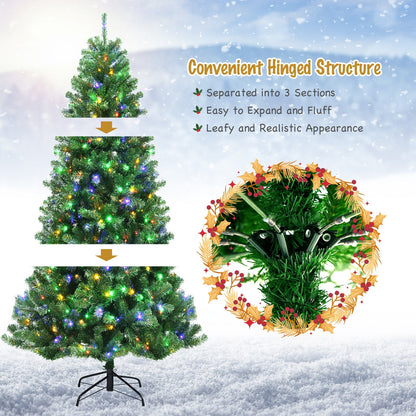 Artificial Hinged Christmas Tree with Remote-controlled Color-changing LED Lights