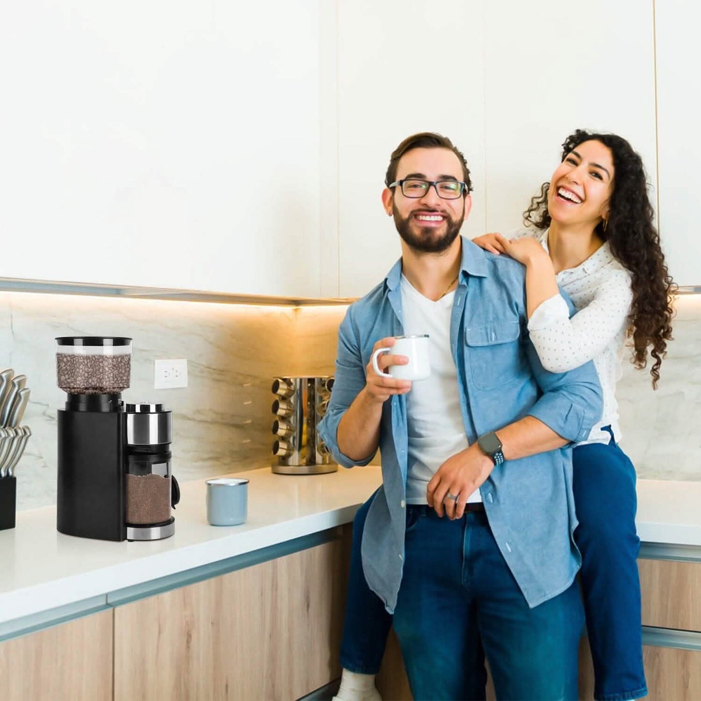 Conical Bur Coffee Bean Electric Grinder with 25 Grind Settings