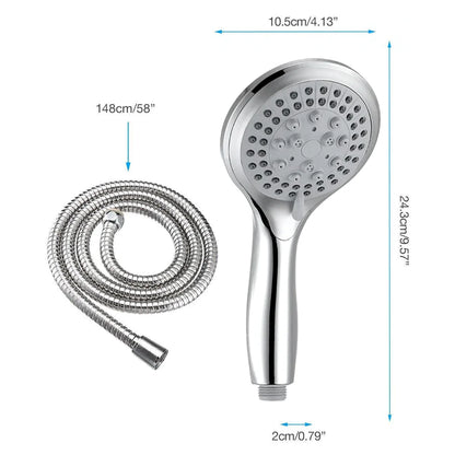 High Pressure Shower Head 5 Settings Handheld Shower Heads Spray With 5 FT Hose