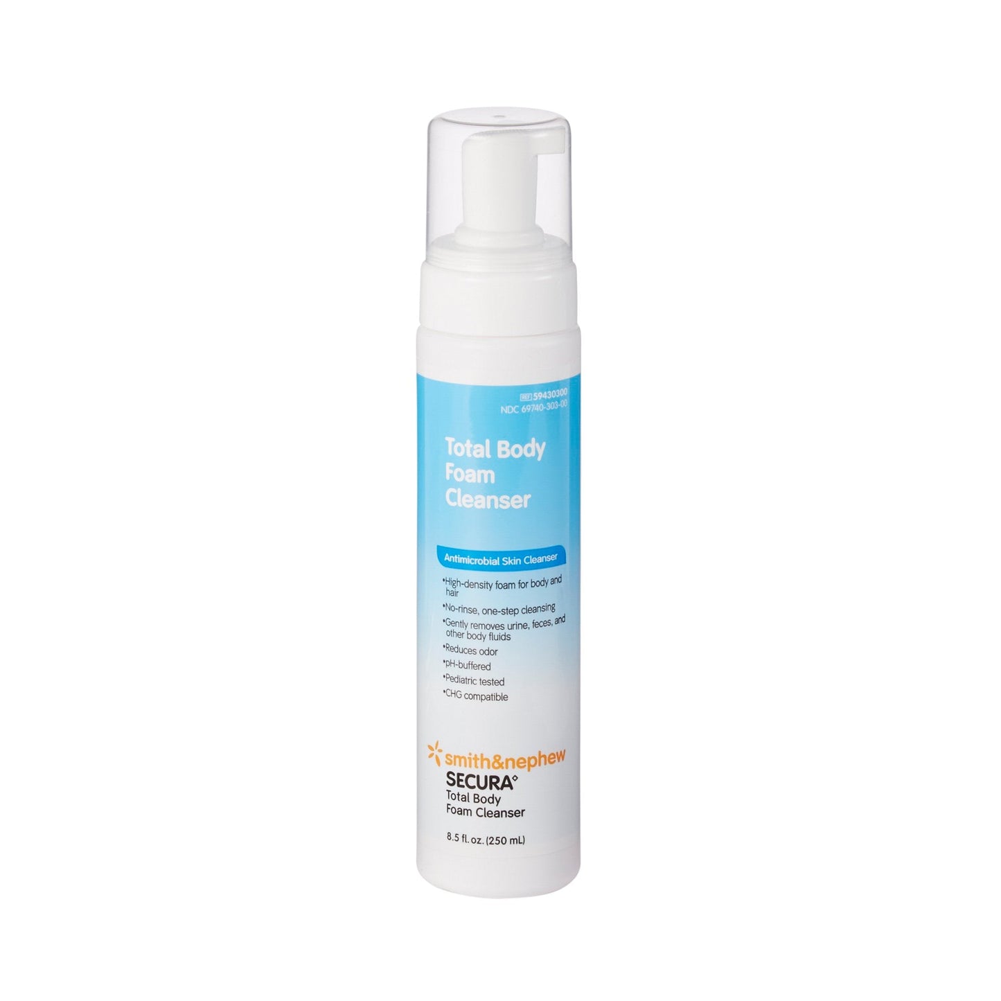 Secura Rinse-Free Foaming Body Wash, Antimicrobial, Scented, 8.5-oz. Pump Bottle 59430300
