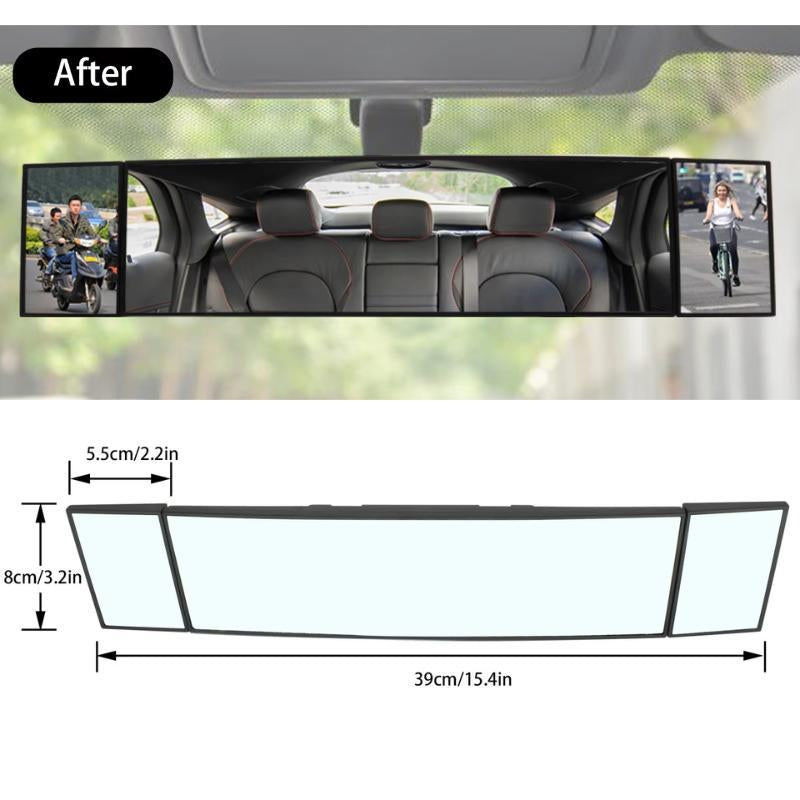 Joytutus Universal 11.81 Inch Panoramic Convex Real View Mirror for Car SUV Trucks Reversible Passengers High-Quality Glass Anti-Fall Design Easy Install Rearview Mirror