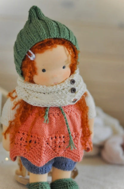 Handmade Plush Doll Golden Curly Girl Finished Product