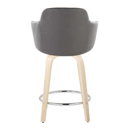 Boyne - Contemporary Fixed Height Counter Stool & Swivel With Round Footrest (Set of 2)