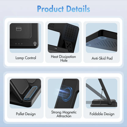 Ultimate Wireless Charging Station - Magnetic Charger for iPhone 17-11, Apple Watch Series 9-3, and AirPods Pro/2/3 - Sleek Black Design, No Adapter Needed!