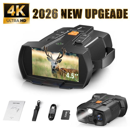 Nitehawk 4K Night Vision Binoculars - 10X Zoom, Rechargeable, 32GB SD Card Included - Perfect Cool Tech Gadgets for Camping and Boating - Ideal Gifts for Men, Dads, and Husbands!