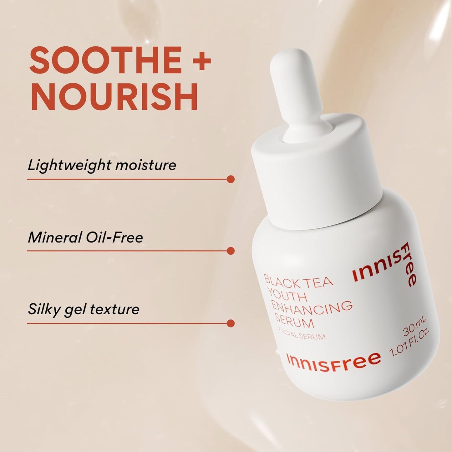 Black Tea Youth Enhancing Serum, Korean Serum with Niacinamide for Firming and Glow