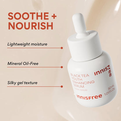 Black Tea Youth Enhancing Serum, Korean Serum with Niacinamide for Firming and Glow