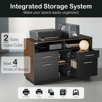 71 Inches Electric Standing Desk Lockable Cabinets