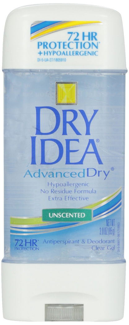 Dial Dry Idea Anti-Perspirant and Deodorant Unscented Hypo-Allergenic 3 oz Clear