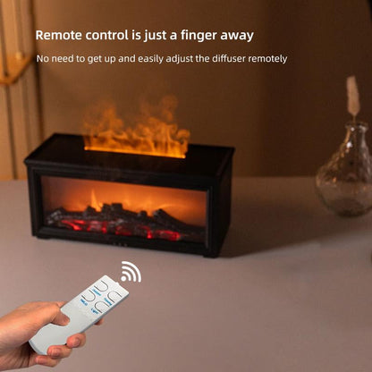 300 Ml Essential Oil Diffuser, 7 Color Flame Modes - Aroma Therapy Device, Air Humidifier , Air Purifier, Fragrance Diffuser, Automatic Shut-Off, Timer and Remote Control, Suitable for Home and Bedroom, Can Be Given as a Gift. Fireplace Humidifier
