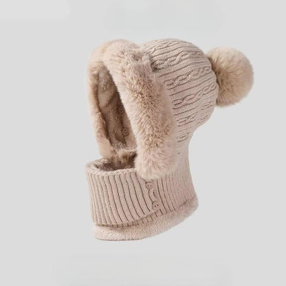 Women'S Winter Knitted Balaclava, Warm Full Face Coverage Beanie with Ear Flaps and Neck Gaiter, Stylish Ski Mask for Cold Weather Outdoor Activities
