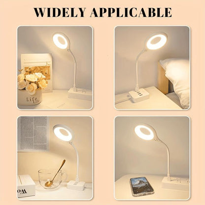 1Pcs Voice Control USB Reading Flexible Gooseneck Led Light for Bedside Reading Soft Night Light Smart Voice Activation for Bedroom Office and Study Use