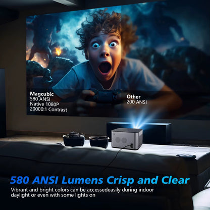 Ultimate 4K Smart Projector with Android 11, 580ANSI Brightness, Full HD 1920x1080, Wifi6 & BT5.0 - Voice Control Home Theater Experience
