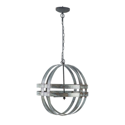 4 Light Galvanized Chandelier, Hanging Light Fixture With Adjustable Chain For Kitchen, Bulb Not Included - Gray