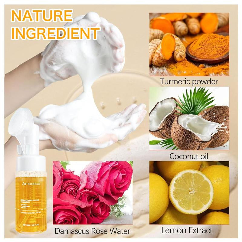 Deep Cleansing Turmeric Brightening Facial Cleanser for Oily Skin - Comforting Facial Wash for a Radiant Glow