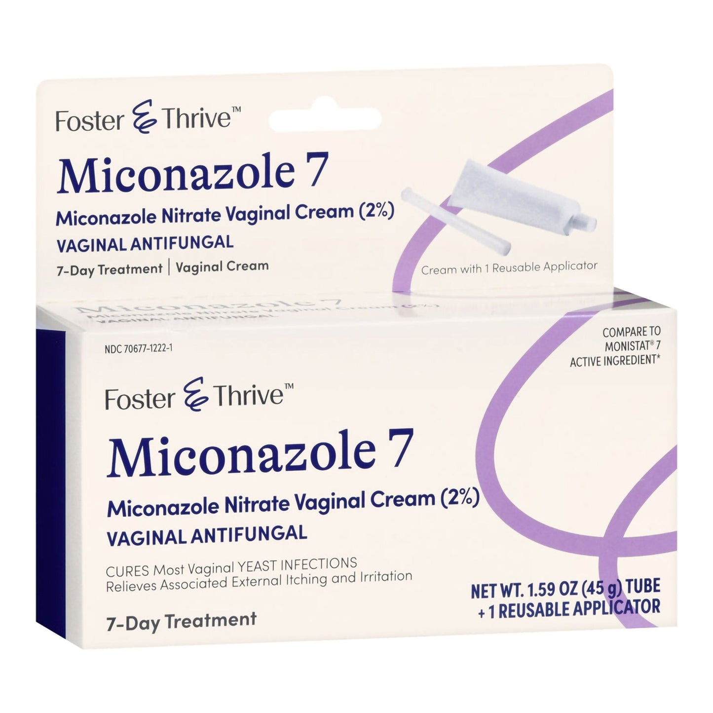 Foster & Thrive™ 2% Miconazole Vaginal Cream with Reusable Applicator, 7 Day 70677122201