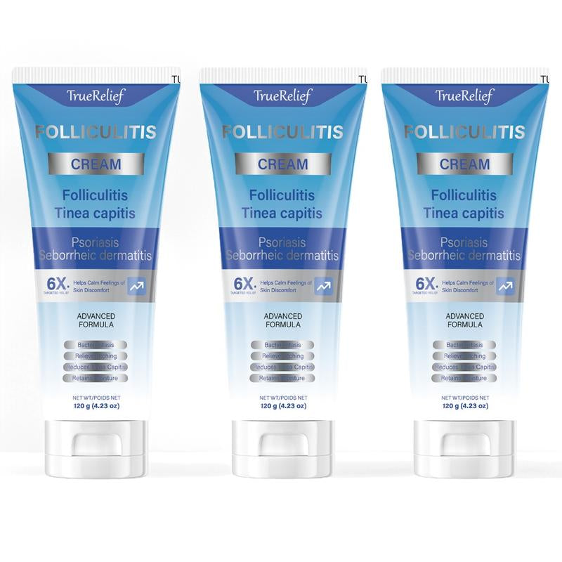 Truerelief Folliculitis Soothing Treatment Cream, Effective Treatment for Folliculitis Scalp Face and Body 120G Haircare Organic Soothing Cream