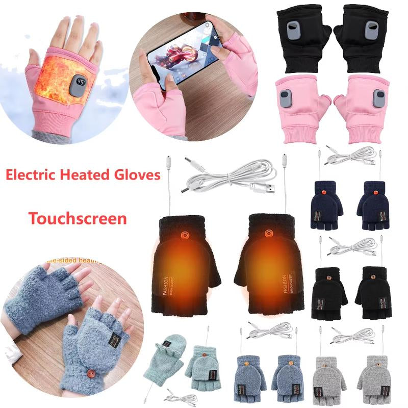 Comfort Warm Gloves Electric Winter Heating USB Rechargeable Smart Warm Winter Gloves for Skiing Cold Weather Driving Hiking Lycra Microfiber Multi-Gear Temperature Adjustment