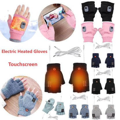 Comfort Warm Gloves Electric Winter Heating USB Rechargeable Smart Warm Winter Gloves for Skiing Cold Weather Driving Hiking Lycra Microfiber Multi-Gear Temperature Adjustment