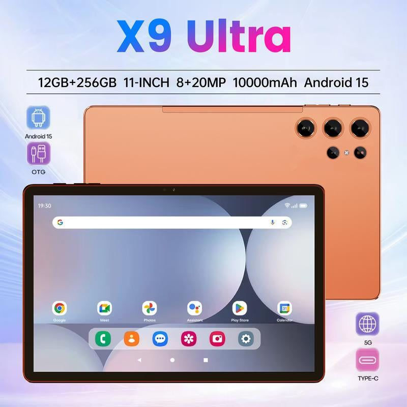 W&O 2026 New X9 Ultra 10.1-Inch Screen Android Tablet | 12GB+256GB Storage | 8000Mah Battery | 5G + Dual Wifi | 5+16MP HD Cameras | for Study/Work/Entertainment