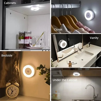 Dimmable Touch Sensor Wall Night Light, 3 Color Modes (White, Warm, Cool)