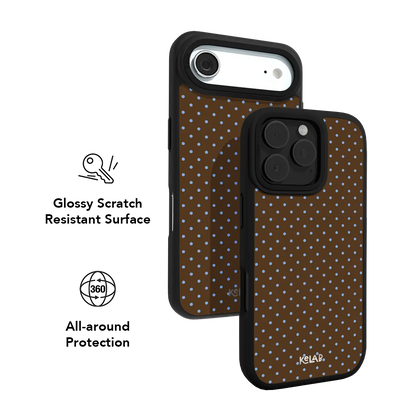 Blueberry Espresso | Brown Polka Dot iPhone Case