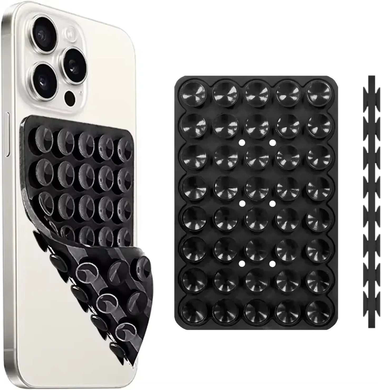 Double-Sided Silicone Suction Cup Phone Holder | Hands-Free Wall Mount for Videos and Selfies