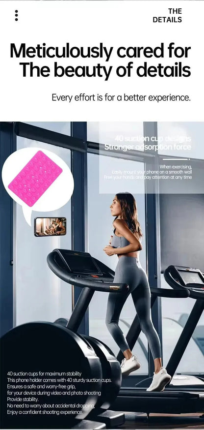 Double-Sided Silicone Suction Cup Phone Holder | Hands-Free Wall Mount for Videos and Selfies