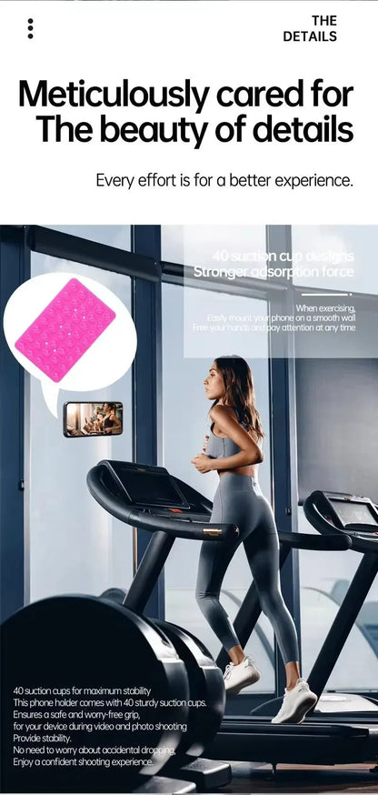 Double-Sided Silicone Suction Cup Phone Holder | Hands-Free Wall Mount for Videos and Selfies