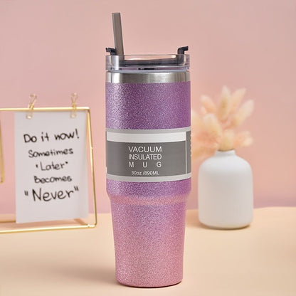 Random Color Delivery Diamond Paint Ice Cup Stainless Steel Cup Car Travel Insulation Cold Coffee Cup Water Bottle