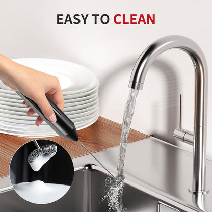 Milk Frother, Handheld Electric Blender stick, Drink Mixer with F ood G rade Stainless Steel Stirrer, Battery Operated Foam Maker for Coffee, Cappuccino, Frappe, Matcha, Hot Chocolate Latte