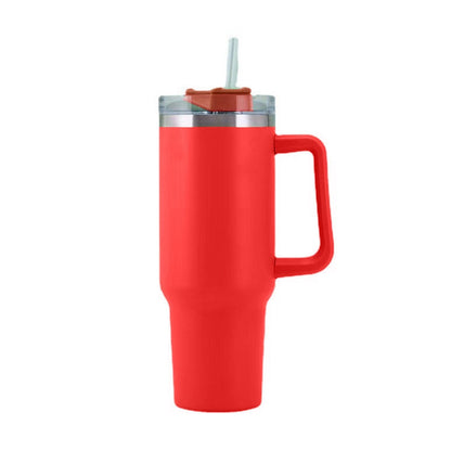 30OZ Straw Coffee Insulation Cup With Handle Portable Car Stainless Steel Water Bottle LargeCapacity Travel B PA F ree Thermal Mug