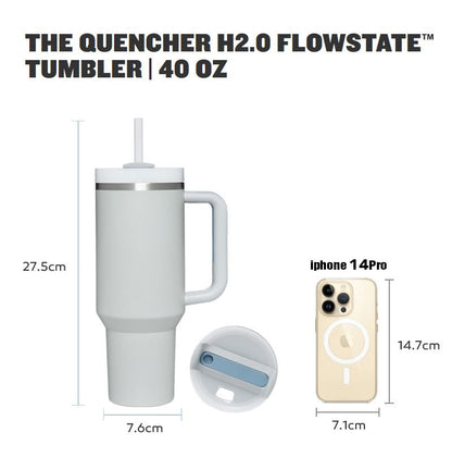1200ml Stainless Steel Mug Coffee Cup Thermal Travel Car Auto Mugs T hermos 40 Oz Tumbler with Handle Straw Cup Drinkware New In