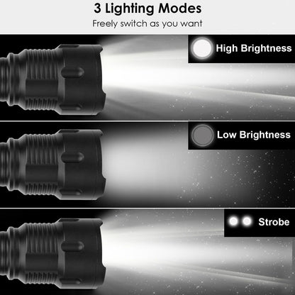 LED Rechargeable Flashlight Zoomable Aluminum Alloy Flashlight Torch