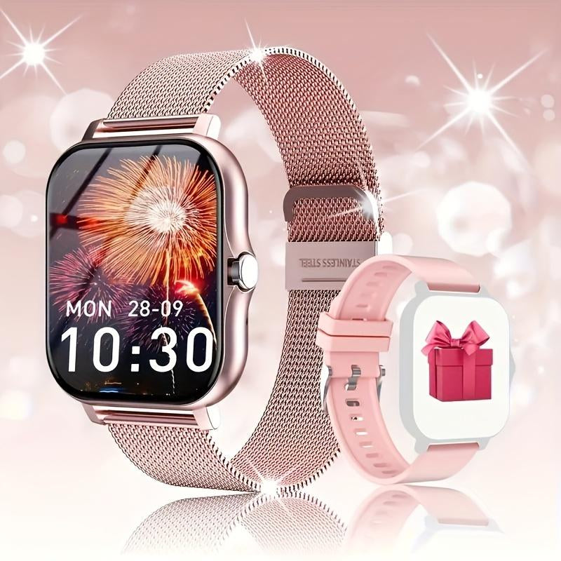 High-Definition Full-Screen Touch Smart Watch for Men & Women with Call/Message Notifications, Step Counting, Calorie Tracking, Sports Modes, Distance Tracking, Compatible with Iphone & Android