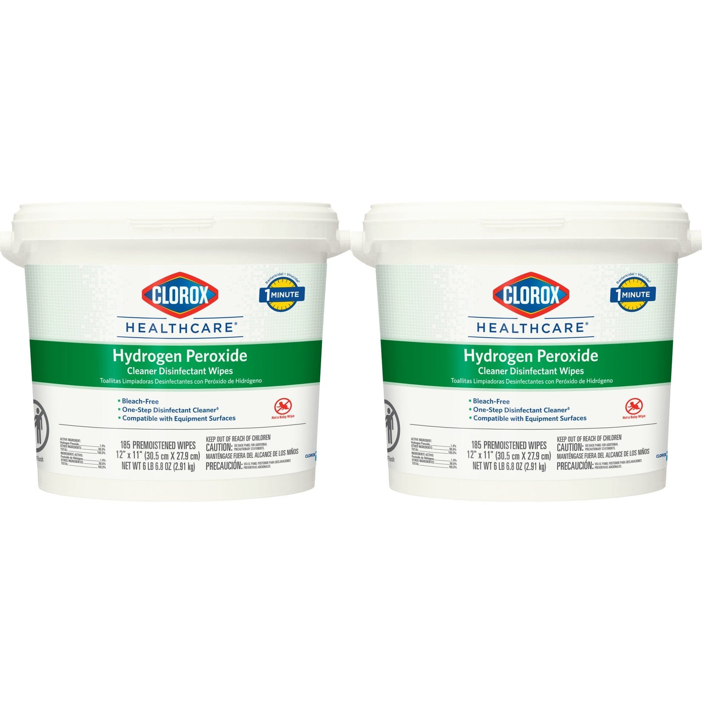 Clorox Healthcare® Hydrogen Peroxide Cleaner Disinfectant Wipes, Bucket, 185 ct. 30826