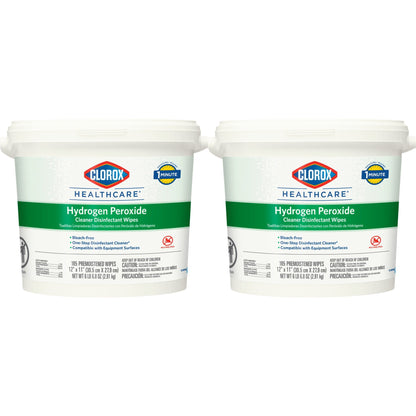 Clorox Healthcare® Hydrogen Peroxide Cleaner Disinfectant Wipes, Bucket, 185 ct. 30826
