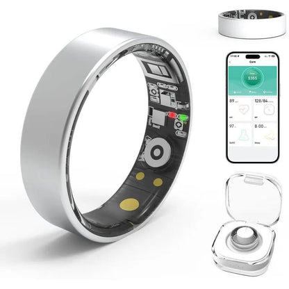 Smart Health Ring Fitness Tracker for Women Men Heart Rate Sleep Monitoring Step Counting IP68 Waterproof Activity Ring Compatible with Ios Android No Subscription