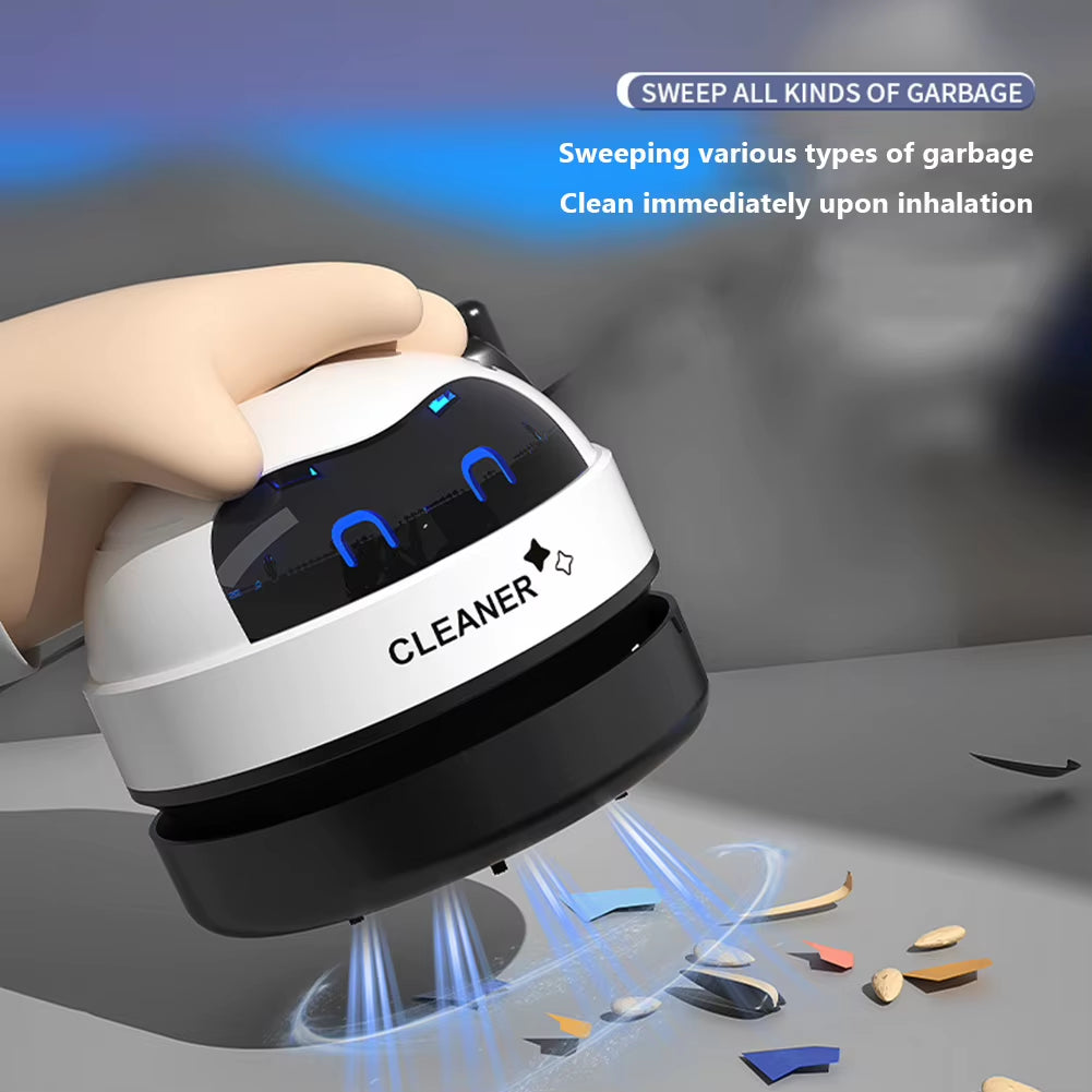 Portable Mini Vacuum Cleaner for Desk and Table Dust USB Rechargeable with Detachable Nozzle for Pet Hair and Crumbs Cleaning