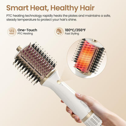 GOMYTH V1 Upgraded 4-In-1 Blow Dryer Brush with Heated Comb - Volumizer Hair Dryer Brush for Hair Drying & Styling, Salon Blowouts, Frizz-Free Shiny Hair, Reduced Heat Damage, Suitable for All Hair Types