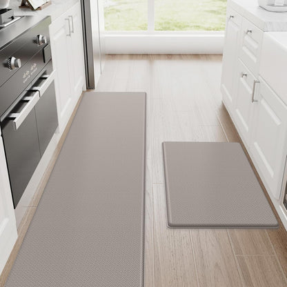 Kitchen Mats, 2PCS Kitchen Rugs, Cushioned anti Fatigue Kitchen Mats for Floor, Non-Slip Standing Desk Mat, Waterproof Kitchen Rug Set for Kitchen,20" X 32"+20" X 94.5"-Full 1Inch Thick,Black