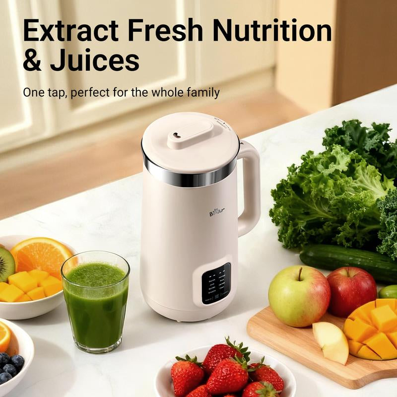 Bear 8 in 1 Nut Milk Maker Machine, 40Oz/1.2L Soy Milk Maker with Self Clean/12H Delay/6H Keep Warm, One Touch Alomnd Milk Maker for Homemade Oat, Soup, Juice, Plant Based and Non Dairy Beverages