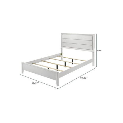 Modern Bed Frame With Wave Texture Headboard And Angled Legs