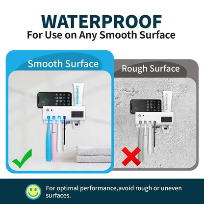 3-In-1 Toothbrush Holder with Smart Automatic Toothpaste Dispenser USB Charging Wall-Mounted Bathroom Storage Box Holds up to 4 Brushes Simultaneously Space-Saving