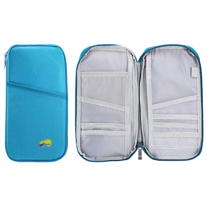 Travel Passport Wallet 12Cells Ticket ID Credit Card Holder Water Repellent Documents Phone Organizer Zipper Case Business Trip Daily Use