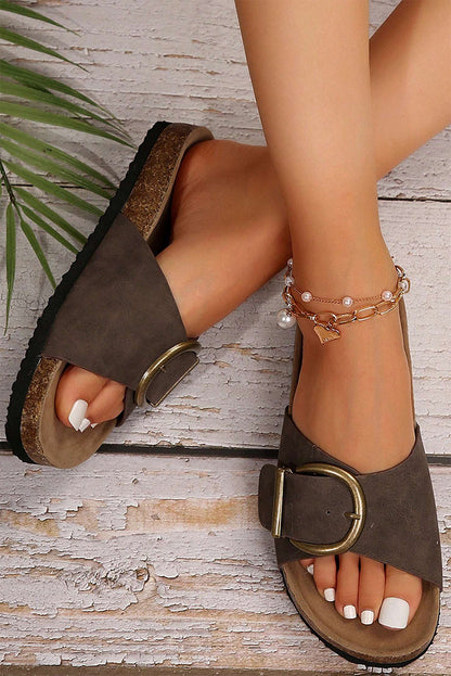 Tilly Buckle Thick Sole Slippers