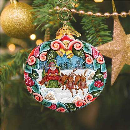 Sleigh Ride Sculpted Hand-Painted Christmas Ornament by G. DeBrekht - Love Family Kids Decor - 610313